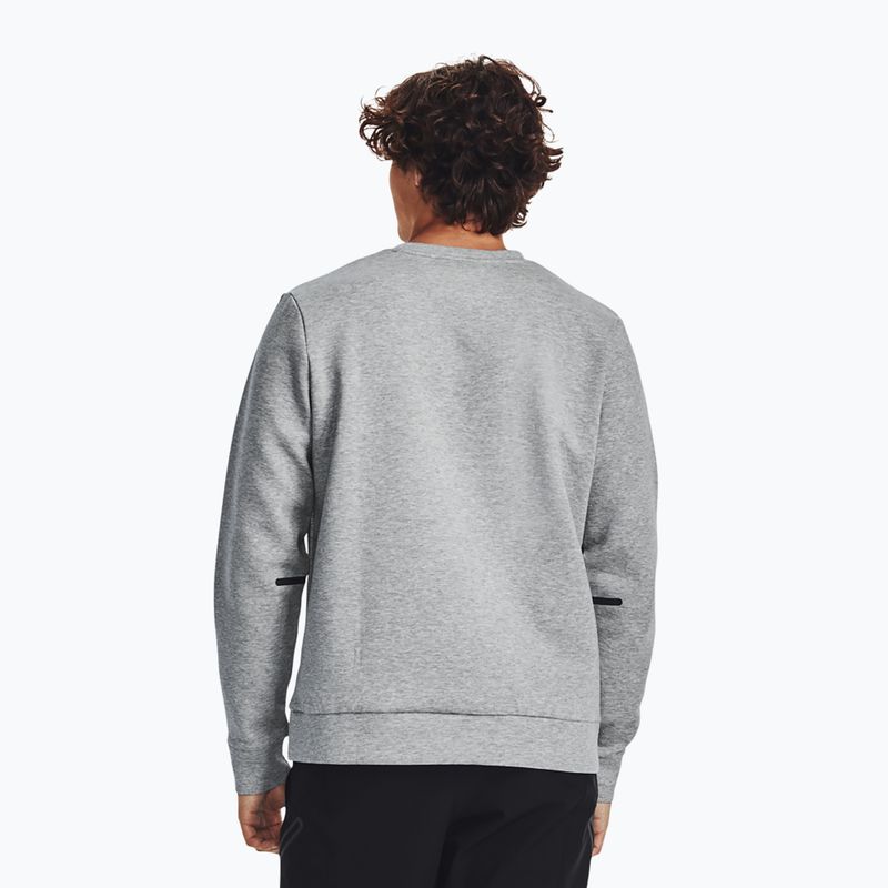 Felpa da uomo Under Armour Unstoppable Fleece Crew mod gray/black 3