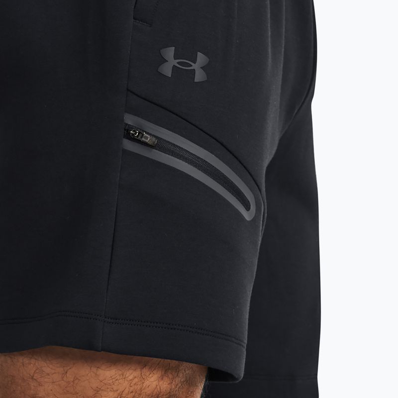 Pantaloncini da allenamento da uomo Under Armour Unstoppable Fleece black/black 4