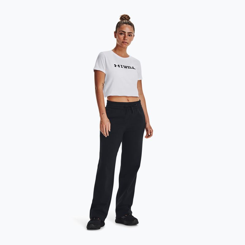 Pantaloni da donna Under Armour Rival Fleece Straight Mod Rack black/white 2