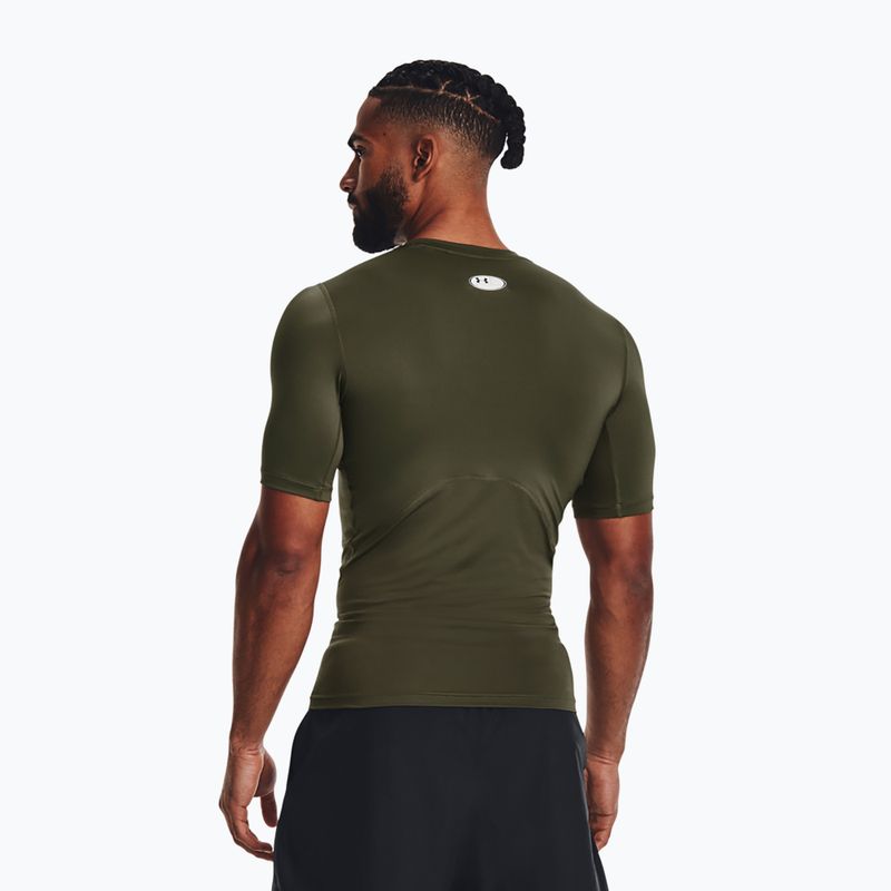 Maglietta da allenamento Under Armour HG Armour Comp marine da uomo verde/bianco 2