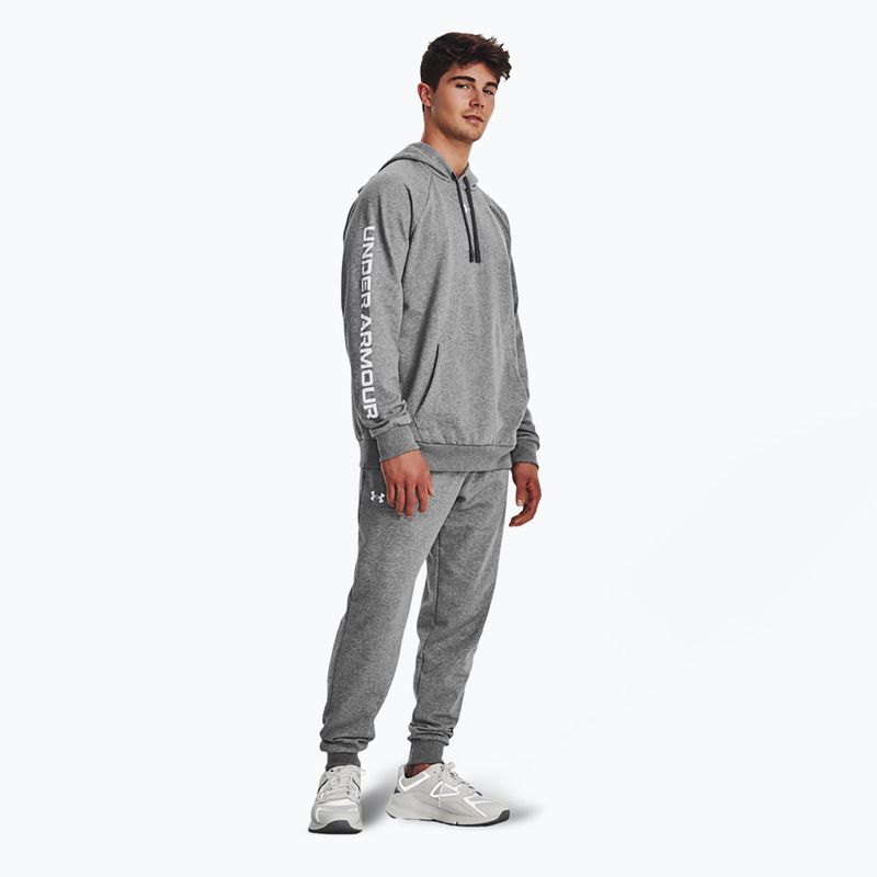 Tuta Under Armour Rival Fleece Suit uomo castlerock light heather/bianco