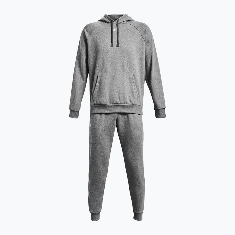 Tuta Under Armour Rival Fleece Suit uomo castlerock light heather/bianco 5