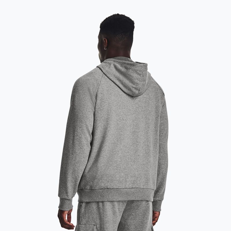 Felpa Under Armour Rival Fleece Logo HD Uomo castlerock light heather/bianco 2