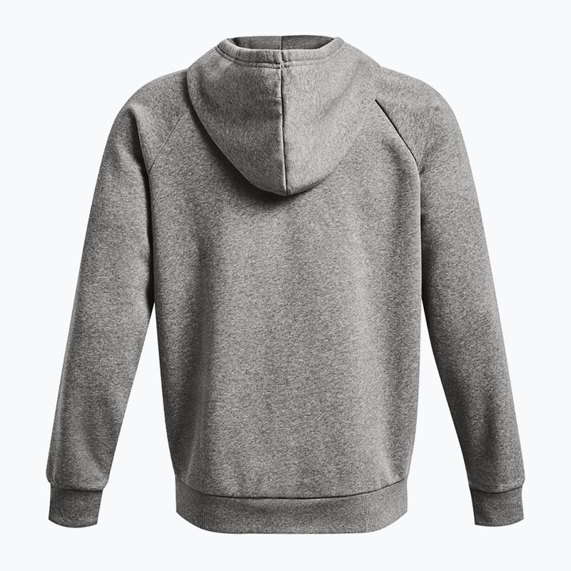 Felpa con cappuccio Under Armour Rival Fleece FZ Uomo castlerock light heather/bianco 6