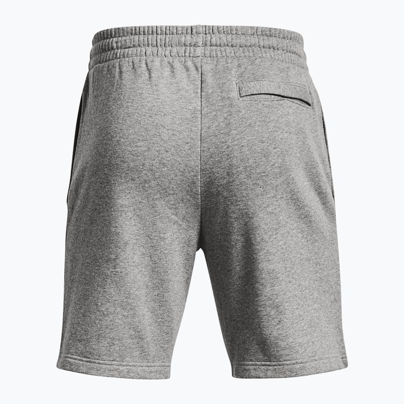 Pantaloncini da allenamento Under Armour Rival Fleece castlerock light heather/white da uomo 6