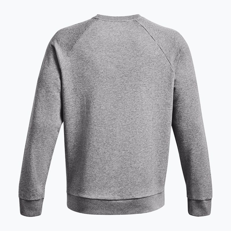 Felpa con cappuccio Under Armour Rival Fleece Crew Uomo castlerock light heather/bianco 6