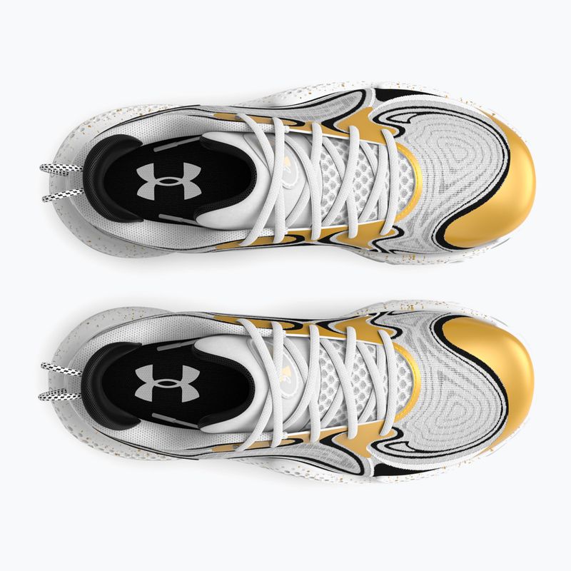 Under Armour Spawn 6 scarpe da basket bianco/nero/oro metallizzato 11