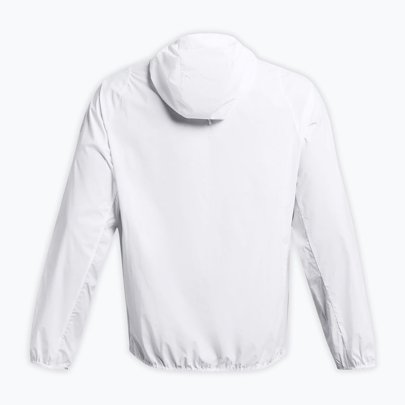 Under Armour Phantom Windbreaker giacca da corsa da uomo bianco/grigio resistente/grigio alo. 2