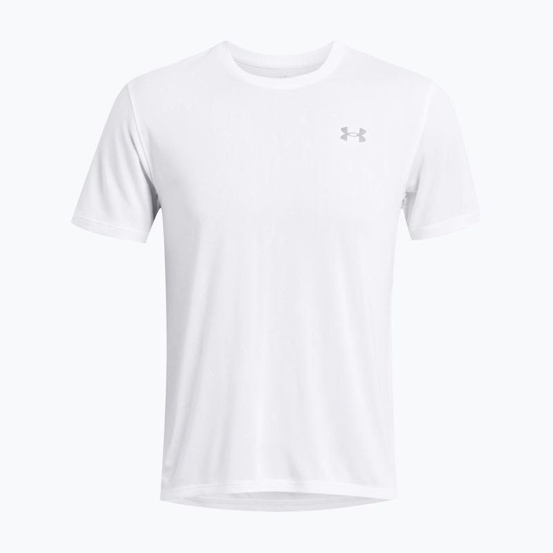 Maglietta da corsa Under Armour Streaker Splatter bianca/bianca/riflettente da uomo 4
