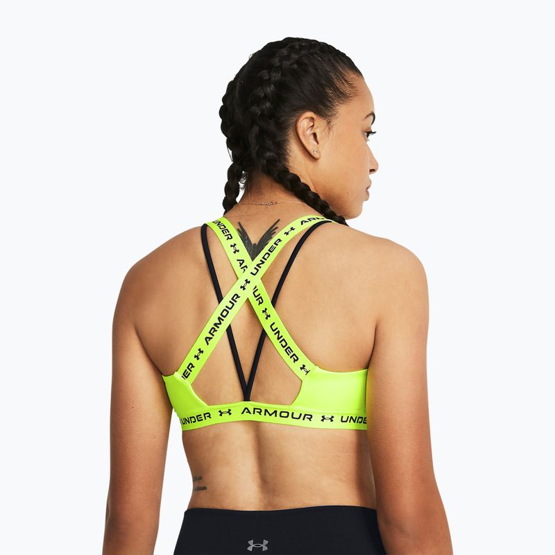 Reggiseno fitness Under Armour Crossback Low giallo alto/giallo alto/nero 2
