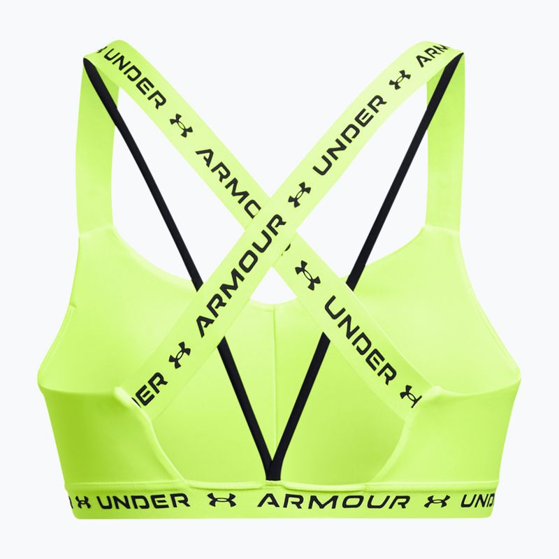 Reggiseno fitness Under Armour Crossback Low giallo alto/giallo alto/nero 5