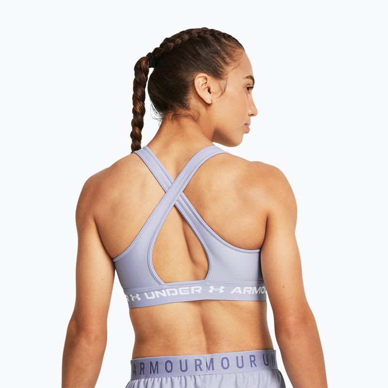 Reggiseno fitness Under Armour Crossback Mid celeste/celeste/bianco 2