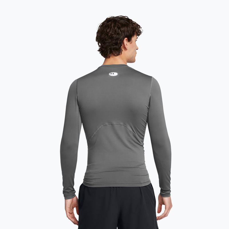 Under Armour Heat Gear Armour Comp Uomo manica lunga da allenamento in bianco e nero 2