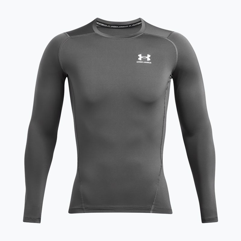 Under Armour Heat Gear Armour Comp Uomo manica lunga da allenamento in bianco e nero 3