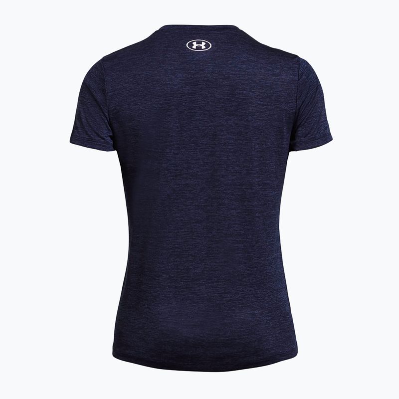 Maglietta da allenamento Under Armour Tech V-Twist mezzanotte marina/bianca da donna 2