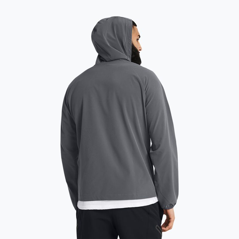 Giacca a vento Under Armour Stretch Woven da uomo grigio pece/nero 2
