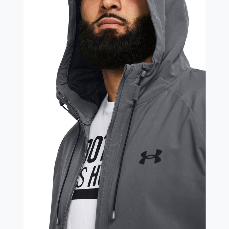 Giacca a vento Under Armour Stretch Woven da uomo grigio pece/nero 3