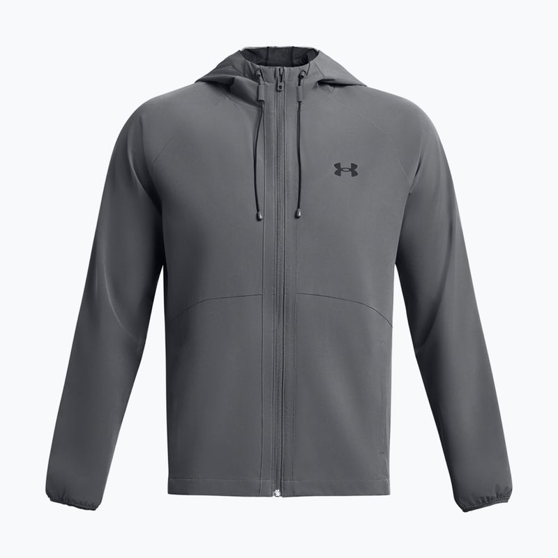 Giacca a vento Under Armour Stretch Woven da uomo grigio pece/nero 4