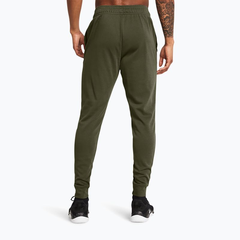 Pantaloni da uomo Under Armour Rival Terry Jogger marine da green/onyx white 3