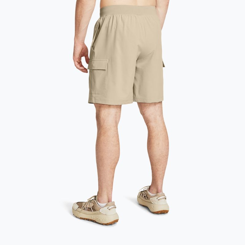 Pantaloncini da allenamento Under Armour Stretch Woven Cargo da uomo base cachi/nero 3