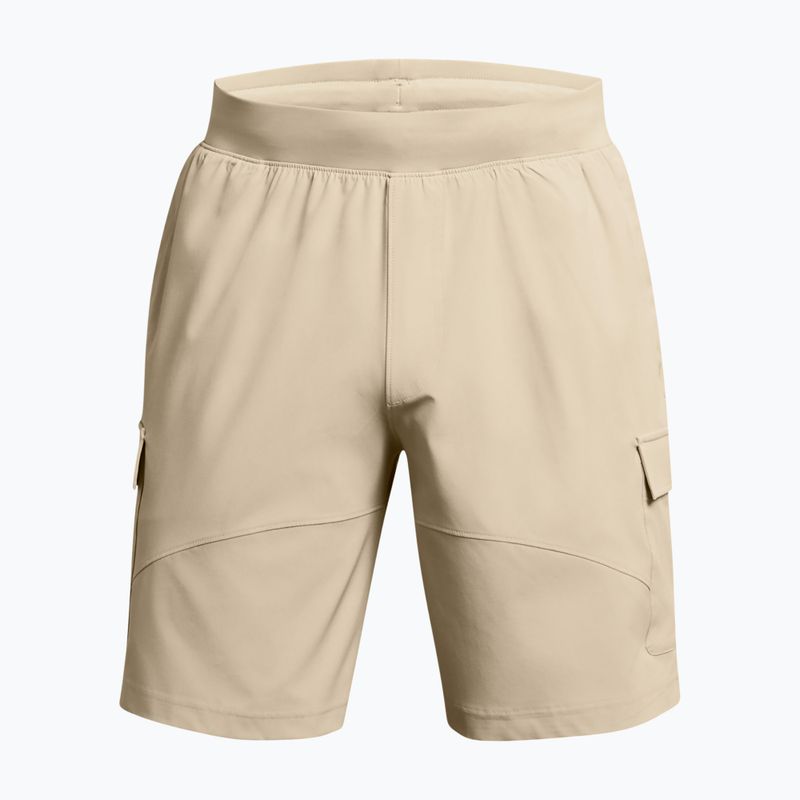 Pantaloncini da allenamento Under Armour Stretch Woven Cargo da uomo base cachi/nero 5