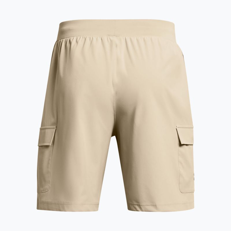 Pantaloncini da allenamento Under Armour Stretch Woven Cargo da uomo base cachi/nero 6