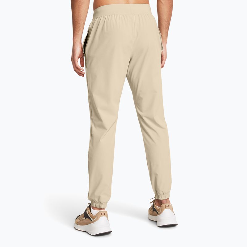 Pantaloni Under Armour Stretch Woven Joggers da uomo base cachi/nero 3