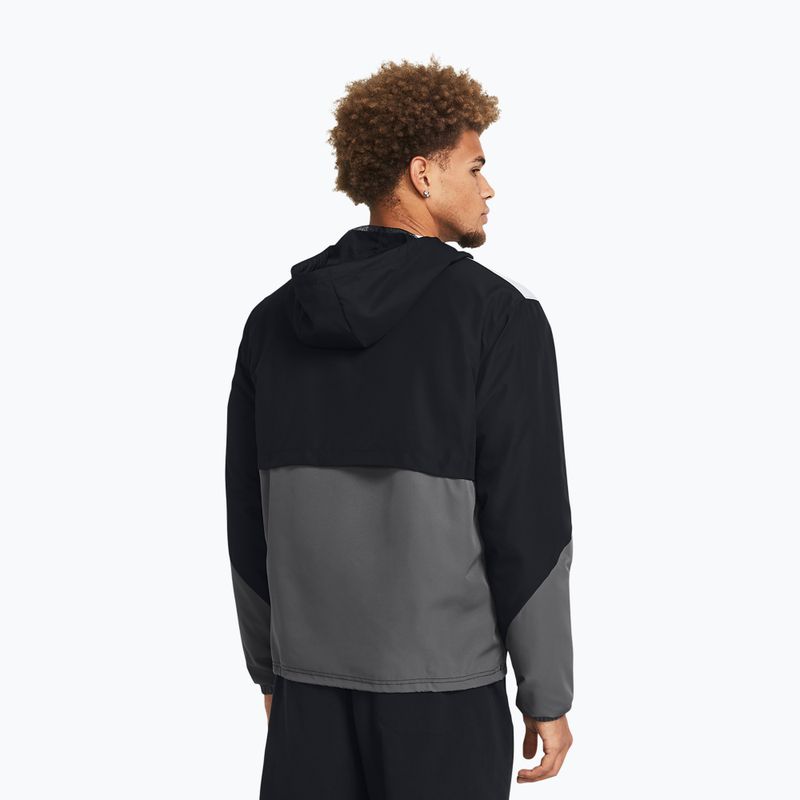 Under Armour Legacy Windbreaker, giacca da allenamento da uomo, nero/castello/castello 2