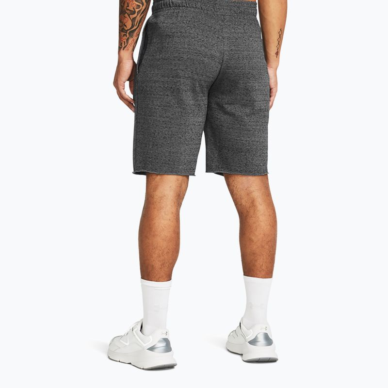 Under Armour Rival Terry pantaloncini da allenamento da uomo castlerock light heather/onyx white 3