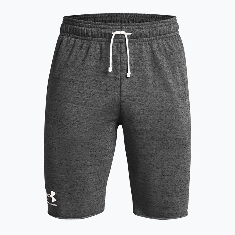 Under Armour Rival Terry pantaloncini da allenamento da uomo castlerock light heather/onyx white 5