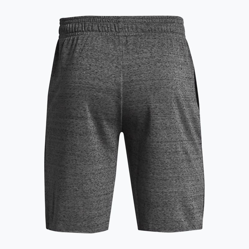 Under Armour Rival Terry pantaloncini da allenamento da uomo castlerock light heather/onyx white 6