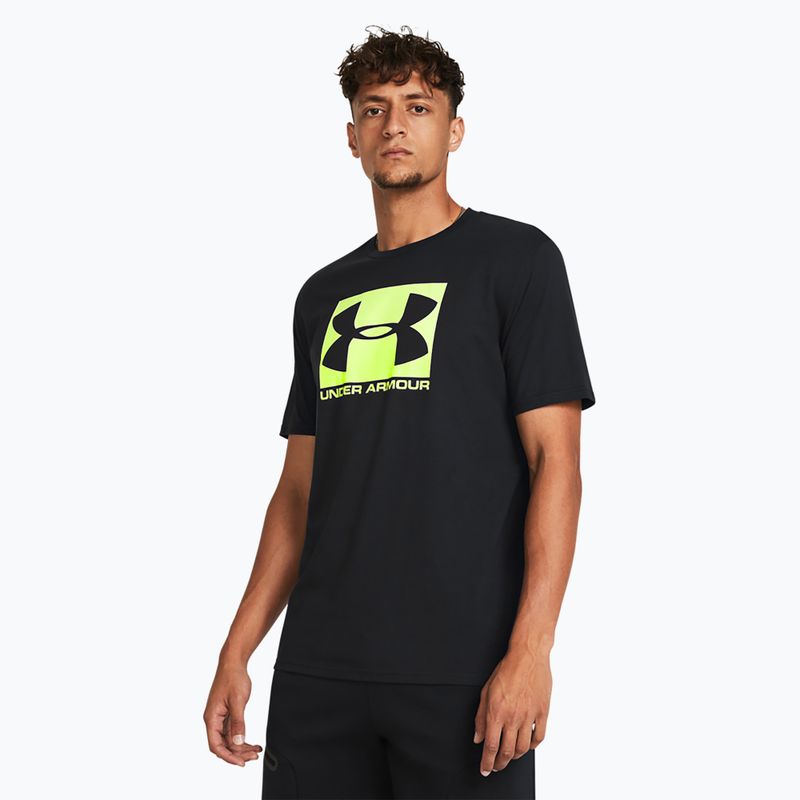 Maglietta Under Armour Boxed Sportstyle nero/giallo alta visibilità da uomo
