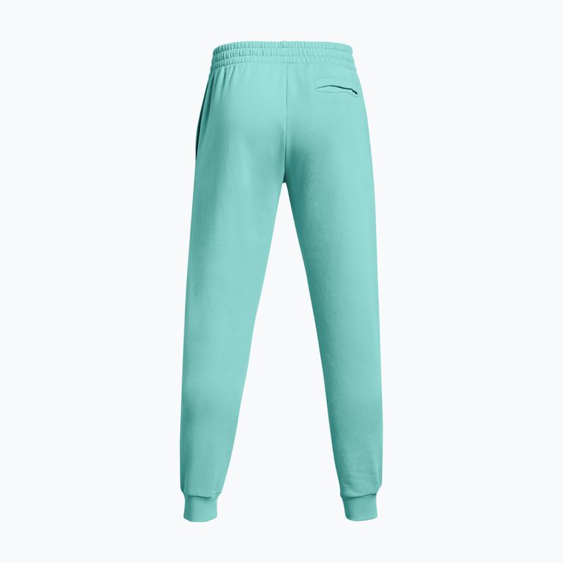 Pantaloni Under Armour Rival Fleece Joggers da uomo in turchese radiale/bianco 7