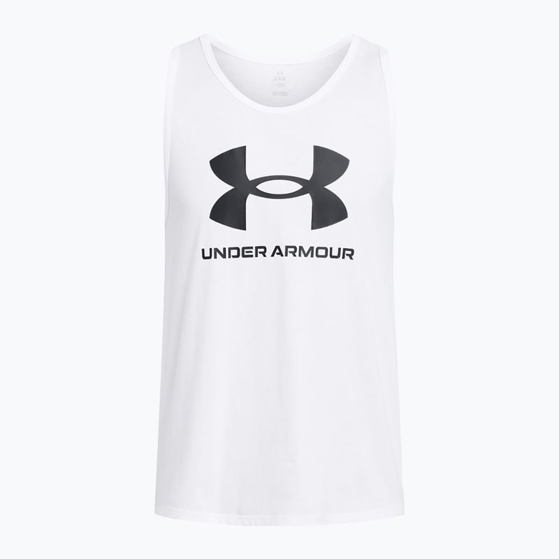 Canotta Under Armour Sportstyle Logo bianco/nero da uomo 3