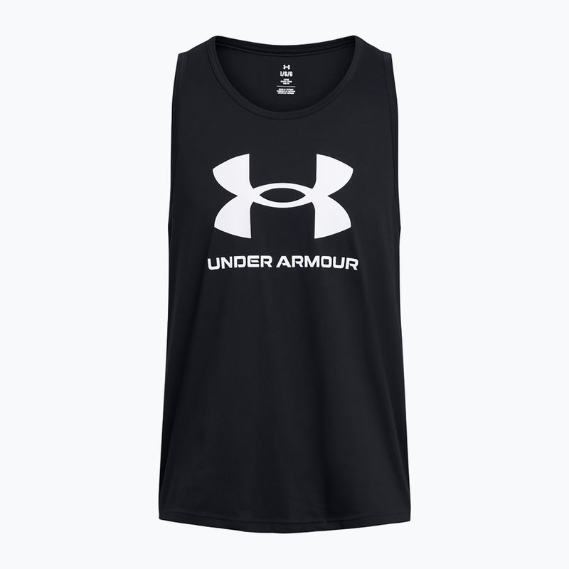 Canotta Under Armour Sportstyle Logo nero/bianco da uomo 3