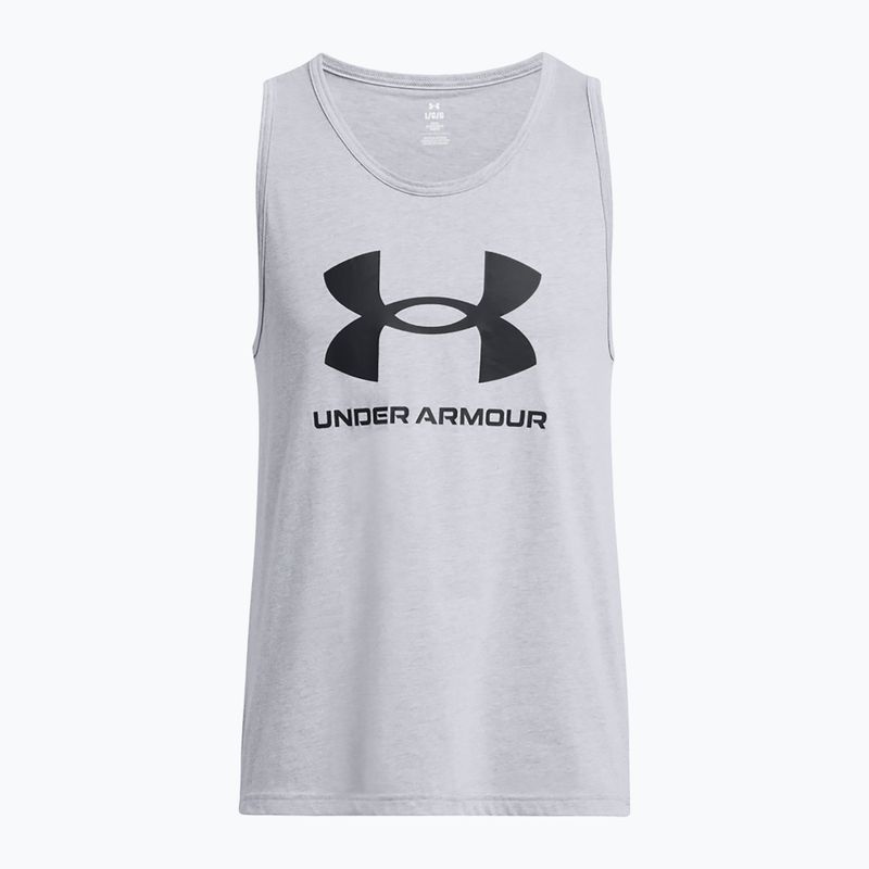 Canottiera Under Armour Sportstyle Logo steel light heather/nero da uomo 3