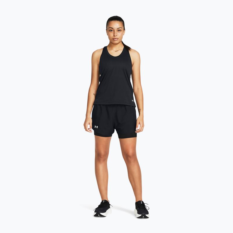 Pantaloncini da corsa Under Armour Fly By 2in1 donna nero/nero/riflettente 2