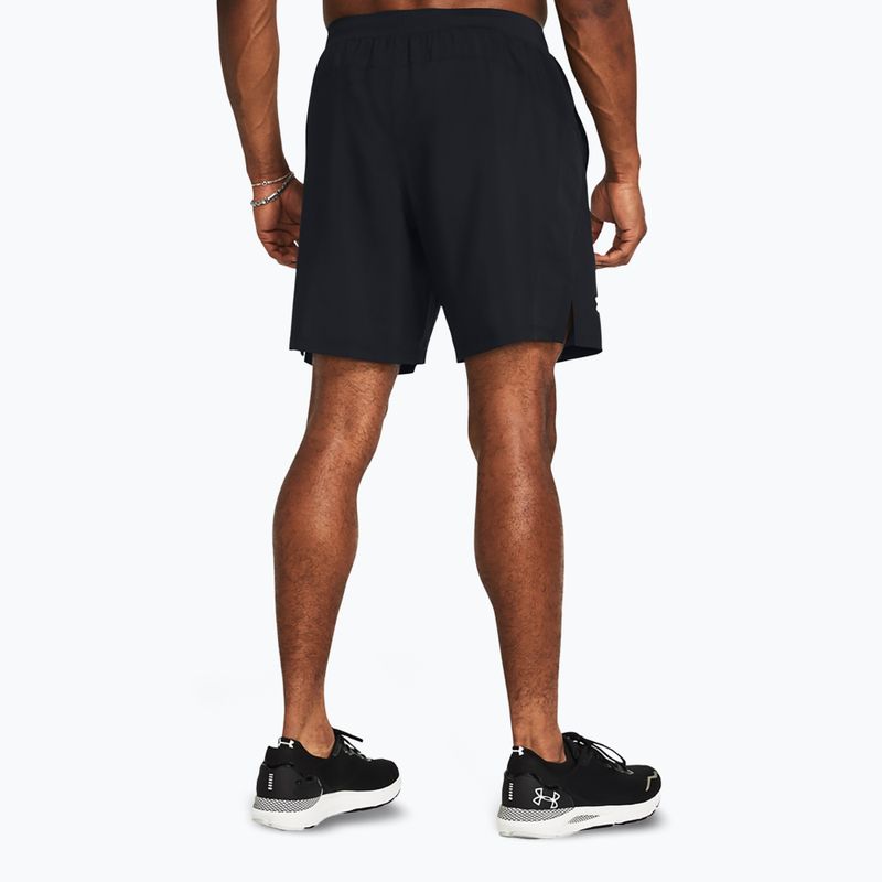 Pantaloncini da corsa Under Armour Launch 7" da uomo nero/nero/riflettente 3