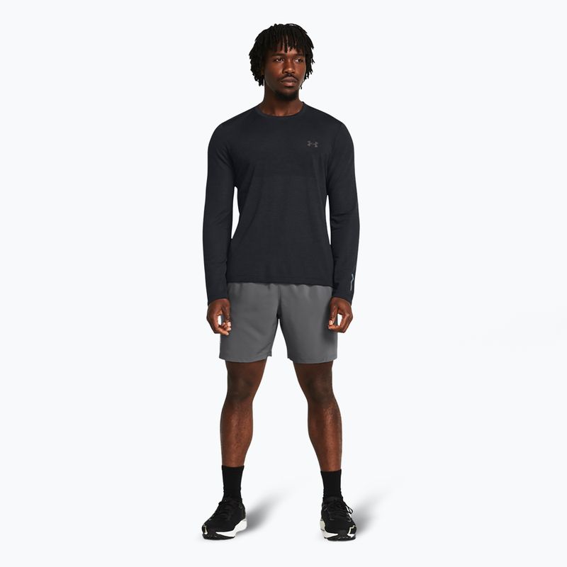 Pantaloncini da corsa Under Armour Launch 7" da uomo color castlerock/castlerock/riflettente 2