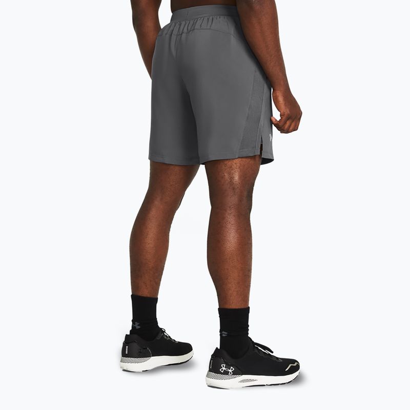 Pantaloncini da corsa Under Armour Launch 7" da uomo color castlerock/castlerock/riflettente 3