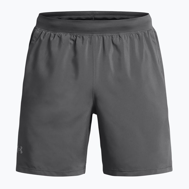 Pantaloncini da corsa Under Armour Launch 7" da uomo color castlerock/castlerock/riflettente 6