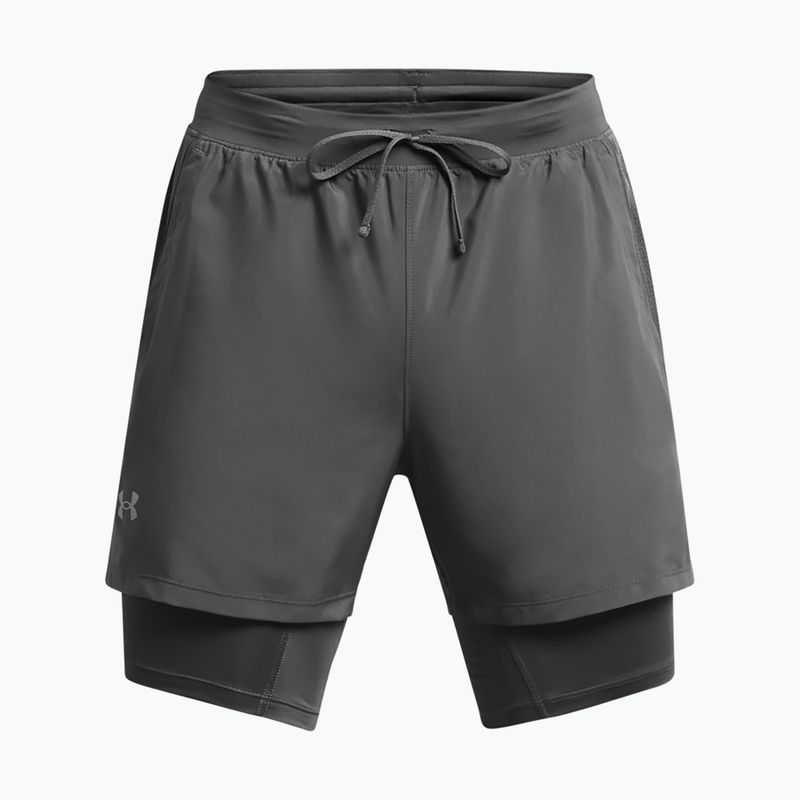 Pantaloncini da corsa Under Armour Launch 5" 2in1 castlerock/castlerock/riflettente da uomo 5