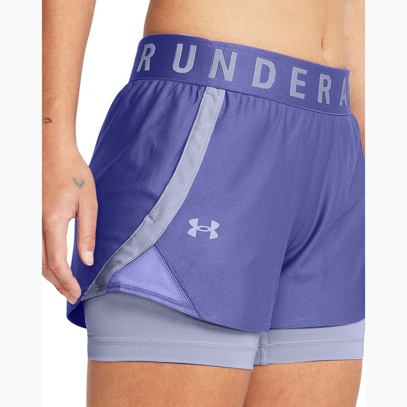 Pantaloncini da allenamento Under Armour Play Up 2-In-1 starlight/celeste/celeste da donna 4