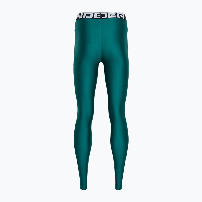 Leggings Under Armour HG Authentics da donna, colore verde acqua/bianco 6