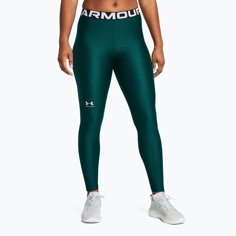 Leggings Under Armour HG Authentics da donna, colore verde acqua/bianco