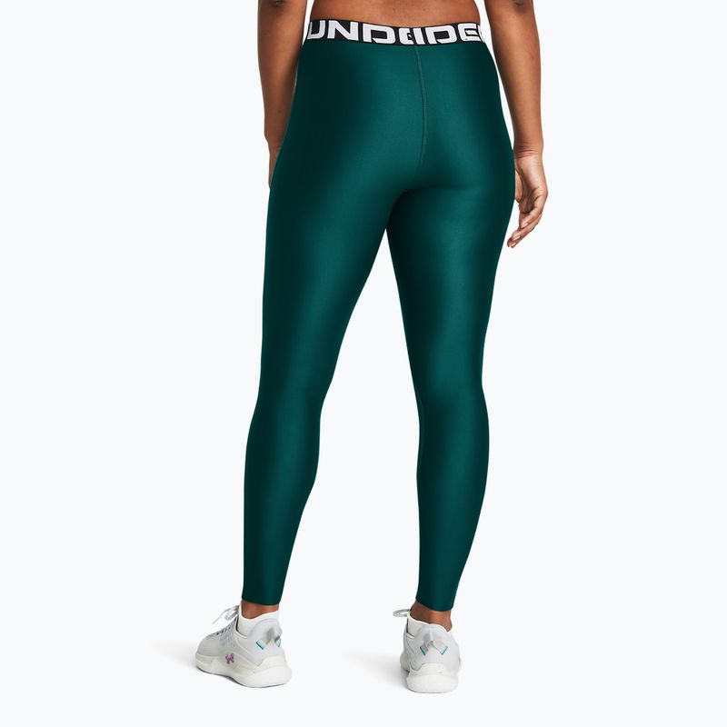 Leggings Under Armour HG Authentics da donna, colore verde acqua/bianco 3