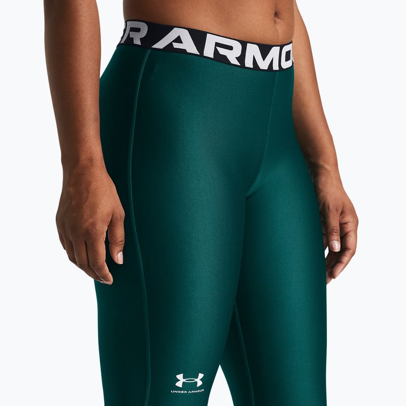 Leggings Under Armour HG Authentics da donna, colore verde acqua/bianco 4