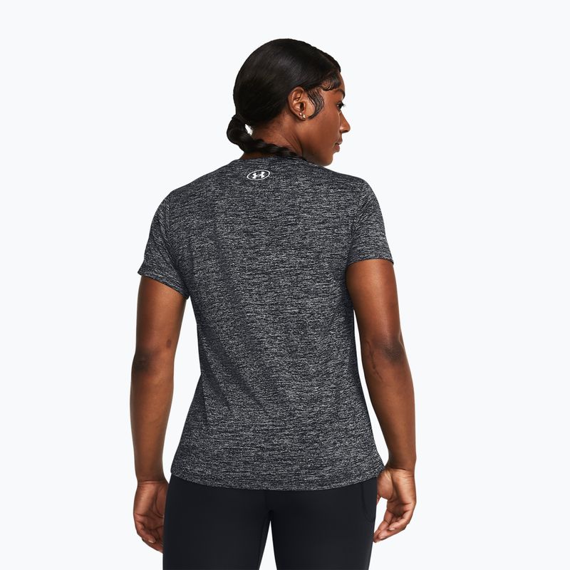 Maglietta da allenamento Under Armour Tech V-Twist nero/bianco da donna 2