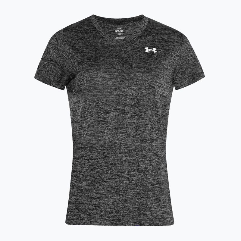 Maglietta da allenamento Under Armour Tech V-Twist nero/bianco da donna 3