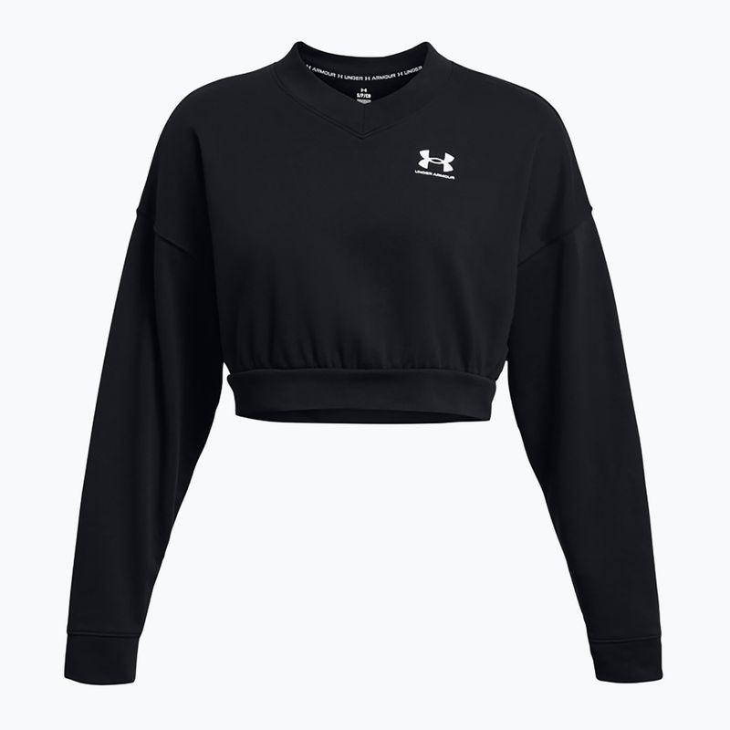 Felpa da allenamento Under Armour donna Rival Terry Os Crop Crew nero/bianco 3